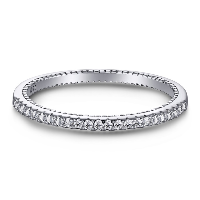 DYLAM - Obrączka zaręczynowa z cyrkonem, wykonana z 925 srebra, dla kobiet - Wianko - 2
