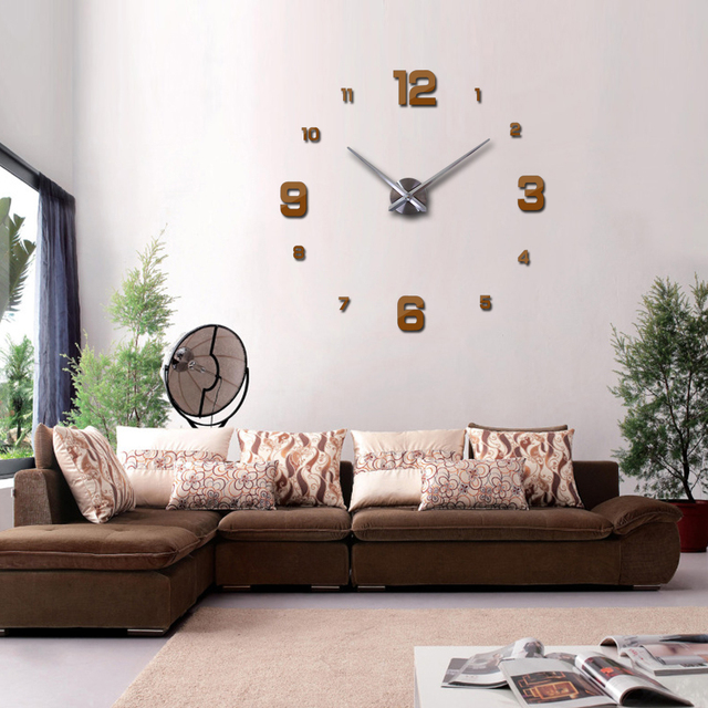Kreatywny zegar ścienny 3D z efektem lustra i wymiennymi naklejkami - Deco salon kwarcowy - Wianko - 6