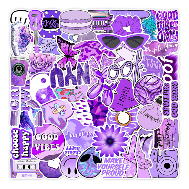50/100 sztuk kolorowych naklejek Kawaii VSCO dla dzieci - estetyczne, wodoodporne graffiti na laptopa, gitarę i skateboard - Wianko - 48