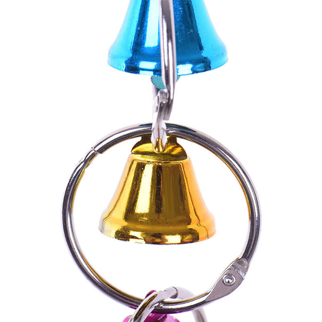 Metalowa klatka z dzwonkiem dla kolorowych papug - zabawki i akcesoria dla ptaków - Wianko - 7