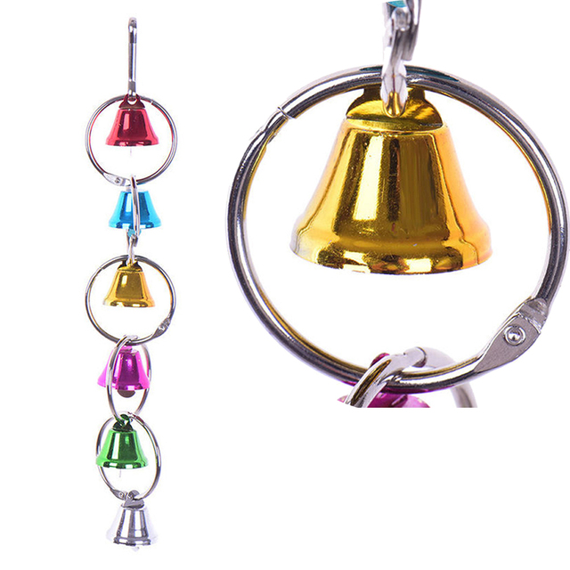 Metalowa klatka z dzwonkiem dla kolorowych papug - zabawki i akcesoria dla ptaków - Wianko - 3