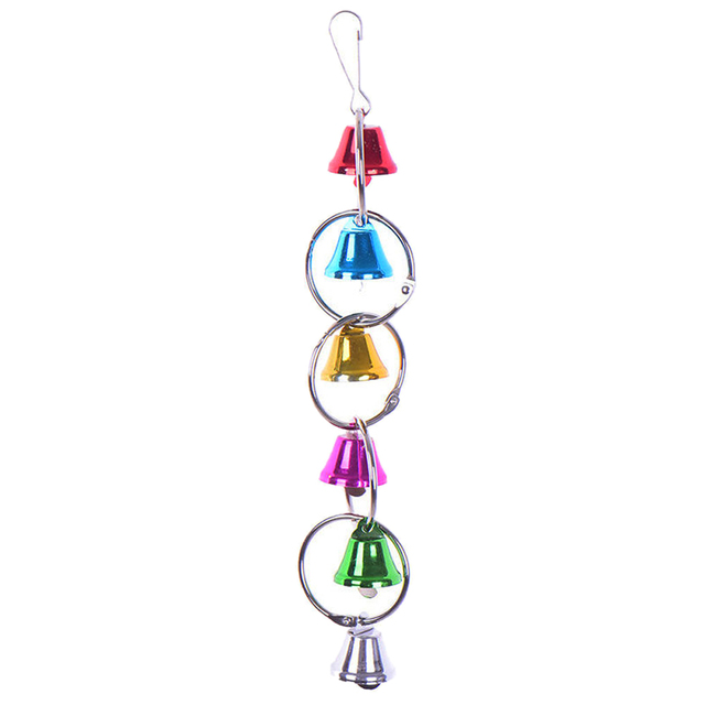 Metalowa klatka z dzwonkiem dla kolorowych papug - zabawki i akcesoria dla ptaków - Wianko - 1