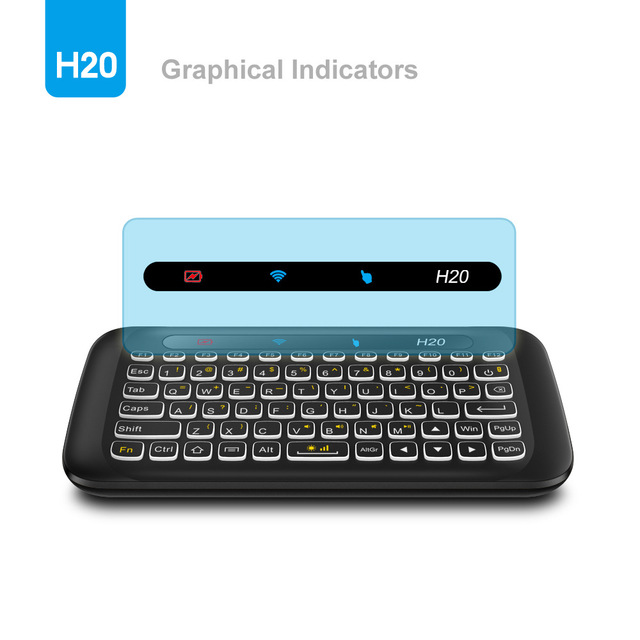 Bezprzewodowa Mini klawiatura z Touchpadem i podświetleniem RGB - obsługa pilotem na podczerwień dla TV BOX, PC i PS4 - Wianko - 14