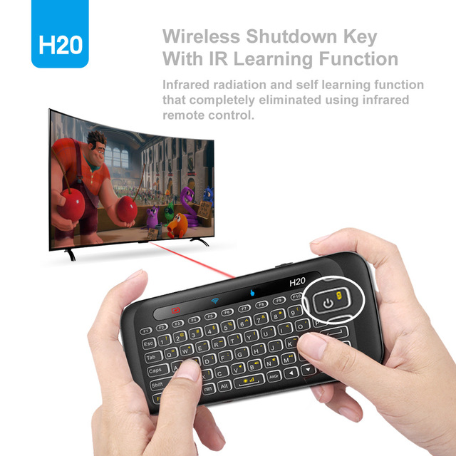 Bezprzewodowa Mini klawiatura z Touchpadem i podświetleniem RGB - obsługa pilotem na podczerwień dla TV BOX, PC i PS4 - Wianko - 13