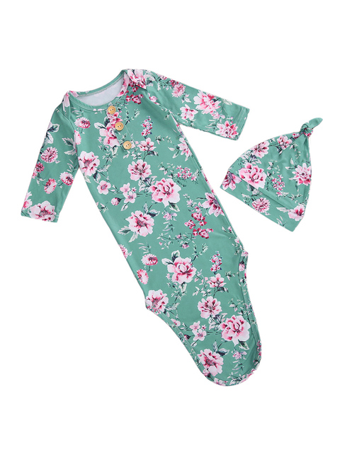 Dla dzieci: Śpiwór dziecięcy z wzorem kwiatowym i rękawem wokół szyi z przyciskiem - Wianko - 3