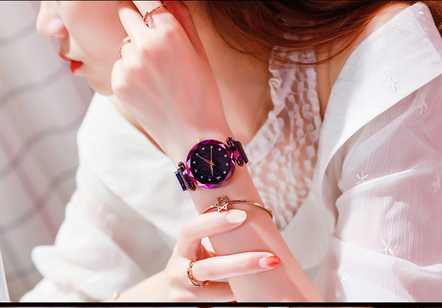 Elegancki zegarek damski siatka z różowego złota, geometryczna powierzchnia, magnetyczna klamra, kwarcowy - Wianko - 16