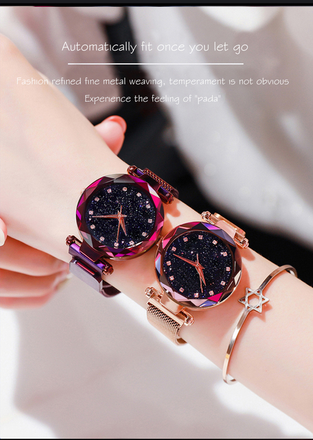 Elegancki zegarek damski siatka z różowego złota, geometryczna powierzchnia, magnetyczna klamra, kwarcowy - Wianko - 3