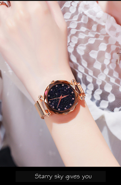 Elegancki zegarek damski siatka z różowego złota, geometryczna powierzchnia, magnetyczna klamra, kwarcowy - Wianko - 9