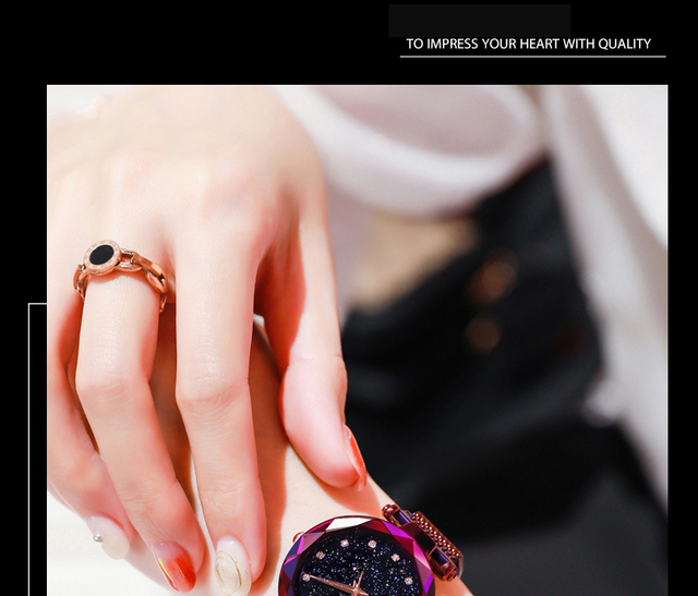 Elegancki zegarek damski siatka z różowego złota, geometryczna powierzchnia, magnetyczna klamra, kwarcowy - Wianko - 14