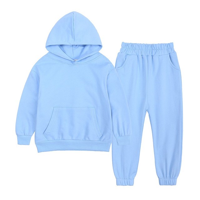 Zimowy zestaw odzieży dla chłopców 2021 - jednolity kolor, plus polar ciepły Sweterszirt - sportowa odzież dziewczęca - Wianko - 5