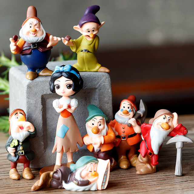 Disney 8 sztuk - Siedmiu krasnoludków i Księżniczka Królewna Śnieżka PVC Figurka Lalka - Urodzinowe prezenty - Wianko - 2