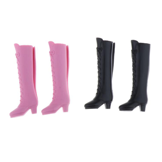 2 pary sznurowanych butów w różowym, czarnym i białym dla lalki Blythe BJD Licca Momoko Azone - 30cm - Wianko - 2