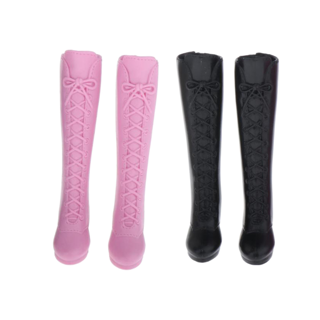 2 pary sznurowanych butów w różowym, czarnym i białym dla lalki Blythe BJD Licca Momoko Azone - 30cm - Wianko - 3