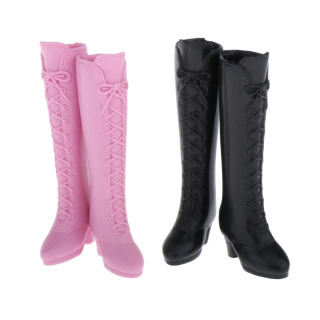 2 pary sznurowanych butów w różowym, czarnym i białym dla lalki Blythe BJD Licca Momoko Azone - 30cm - Wianko - 4
