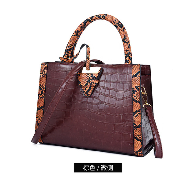 Nowe europejskie torebki skórzane na ramię Alligator dla kobiet - markowe, luksusowe torby Crossbody - Wianko - 8