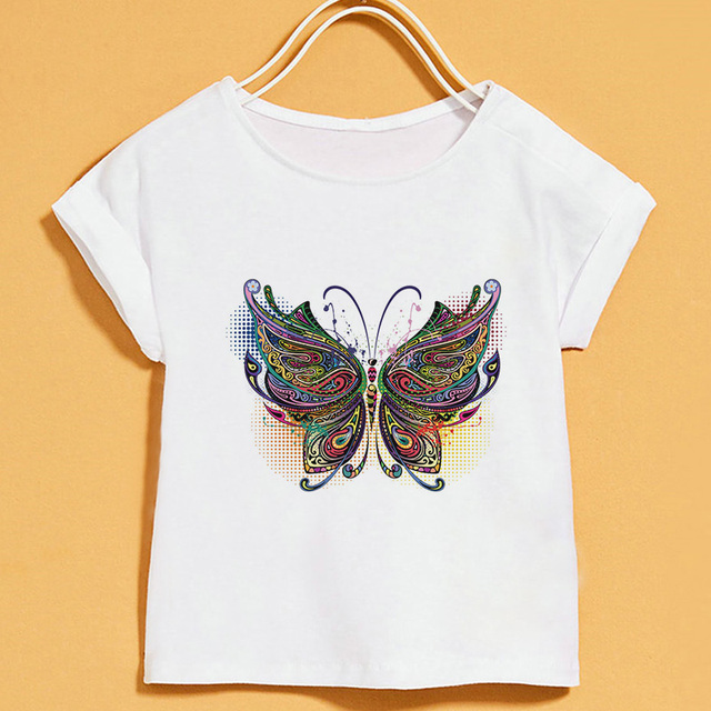 Nowy T-shirt dla dzieci | Lato 2019 | Zwierzęce nadruki | Dziewczęcy | Biały | Krótki rękaw | Okrągły dekolt - Wianko - 9