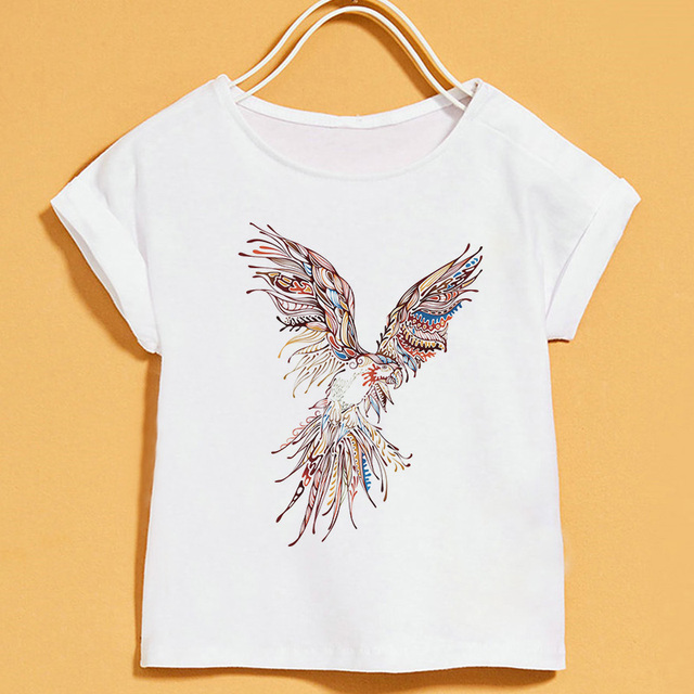Nowy T-shirt dla dzieci | Lato 2019 | Zwierzęce nadruki | Dziewczęcy | Biały | Krótki rękaw | Okrągły dekolt - Wianko - 15