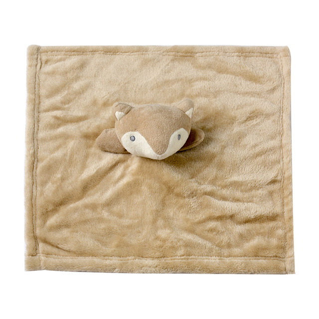 Pluszowy kocyk dla niemowląt z zabawkami, śliniakami i uspokajającym ręcznikiem polarowym - niedźwiedzie, króliki, lisy - Wianko - 7