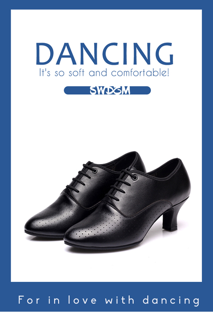 Damskie buty do tańca SWDZM zamszowe skórzane na średnim obcasie 5cm, zamknięte Toe, gumowe podeszwy - Wianko - 1