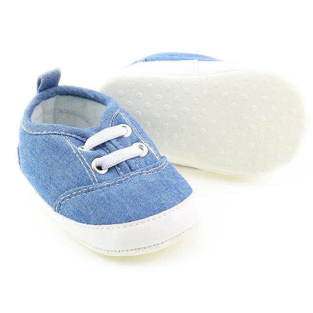Chłopięce buty pierwsze kroki denim niebieskie trampki modny design - Wianko - 2
