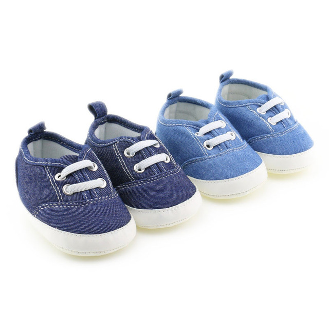 Chłopięce buty pierwsze kroki denim niebieskie trampki modny design - Wianko - 1
