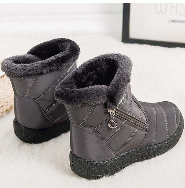 Damskie śniegowce futrzane buty z platformą i botki wodoodporne - Wianko - 18