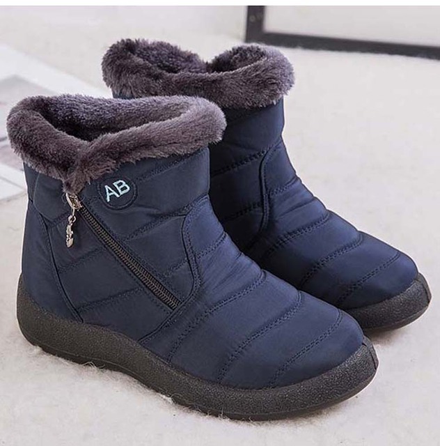 Damskie śniegowce futrzane buty z platformą i botki wodoodporne - Wianko - 16