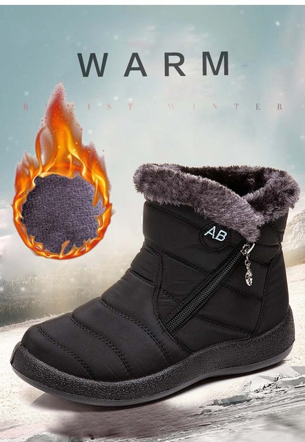 Damskie śniegowce futrzane buty z platformą i botki wodoodporne - Wianko - 1