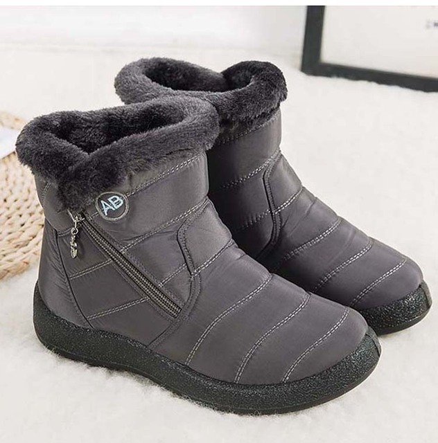 Damskie śniegowce futrzane buty z platformą i botki wodoodporne - Wianko - 17