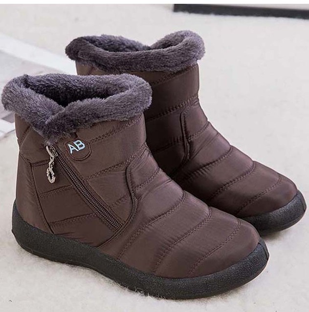 Damskie śniegowce futrzane buty z platformą i botki wodoodporne - Wianko - 15