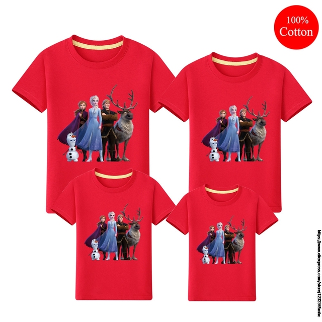 Nowy T-shirt Disney Frozen Elsa dla dzieci chłopców z okrągłym dekoltem, w letniej modzie, krótki rękaw, bawełna z kreskówkowym motywem - Wianko - 7