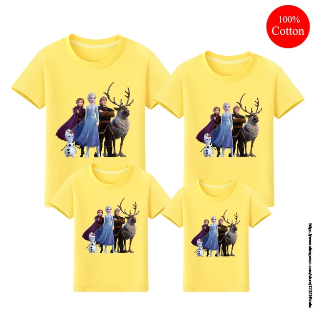 Nowy T-shirt Disney Frozen Elsa dla dzieci chłopców z okrągłym dekoltem, w letniej modzie, krótki rękaw, bawełna z kreskówkowym motywem - Wianko - 11