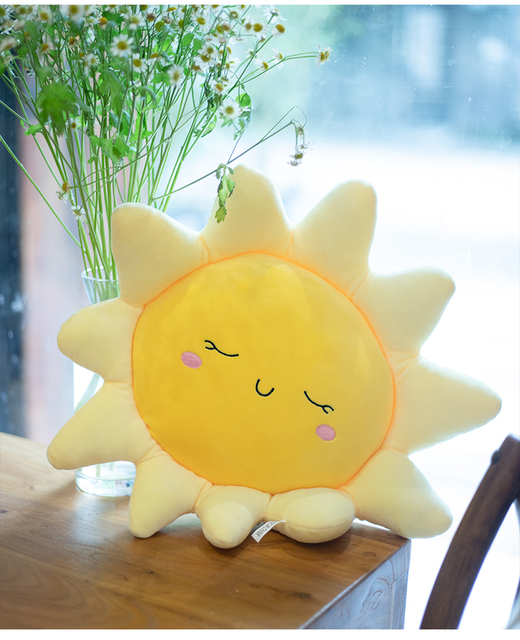 Mięciutka poduszka dla dzieci - Cartoon słońce chmura poduszka pod szyję - prezent dekoracyjny dla dziewczynek - Wianko - 3