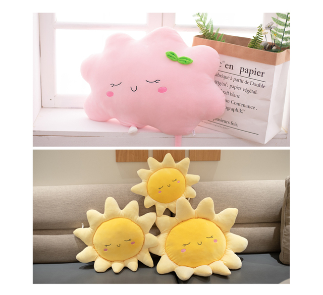 Mięciutka poduszka dla dzieci - Cartoon słońce chmura poduszka pod szyję - prezent dekoracyjny dla dziewczynek - Wianko - 6