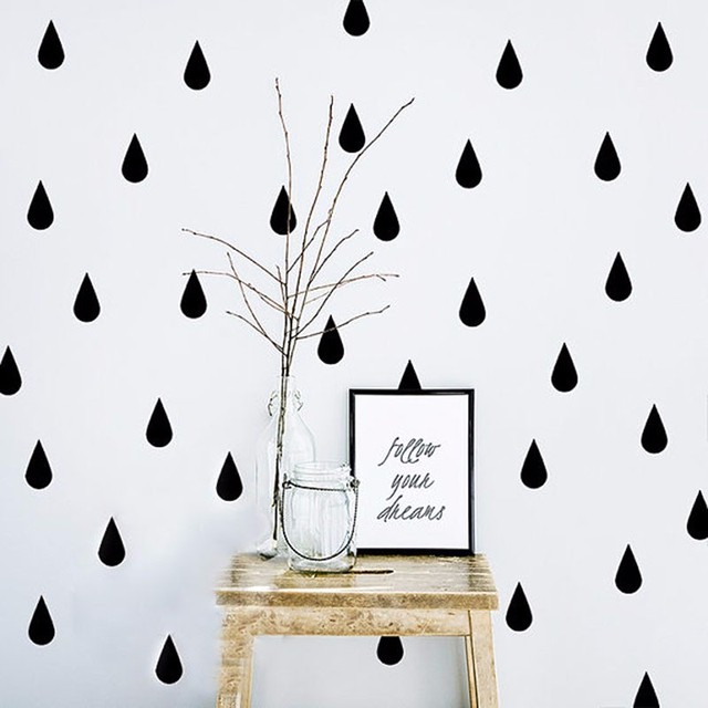 Złote krople deszczu - 20 sztuk naklejek ścienne do dekoracji pokoju dziecięcego i sypialni - Wianko - 4
