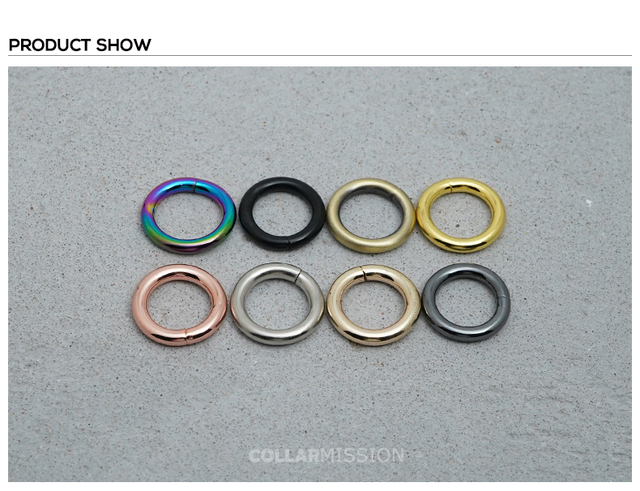 Pierścień galwanicznie metalowy 15mm wysokiej jakości, 8 kolorów, DIY obroża/plecak - Wianko - 1