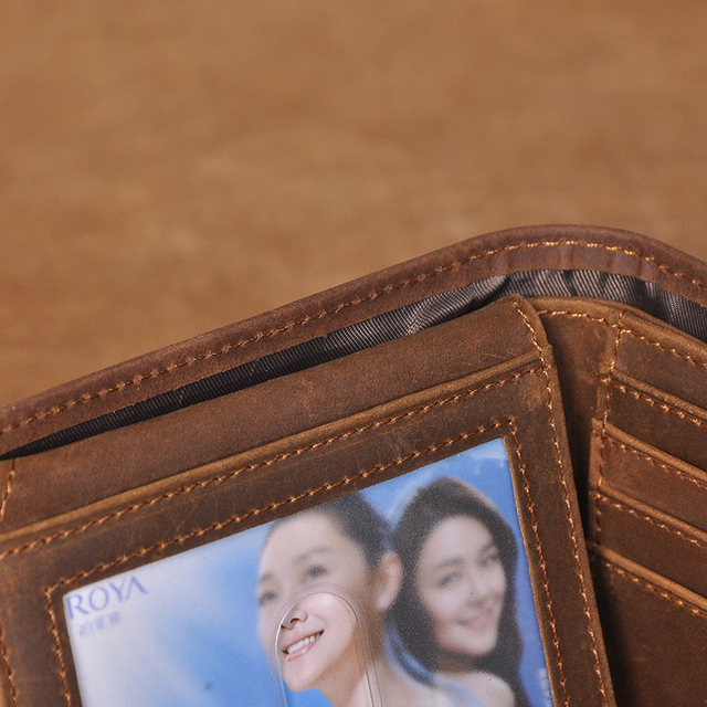 Skórzany portfel męski - cienki i elegancki, z drukiem poziomym - Wianko - 13