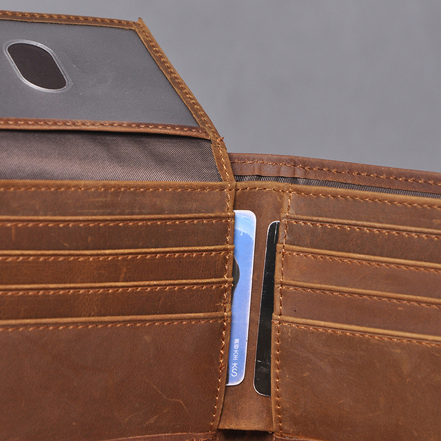 Skórzany portfel męski - cienki i elegancki, z drukiem poziomym - Wianko - 15