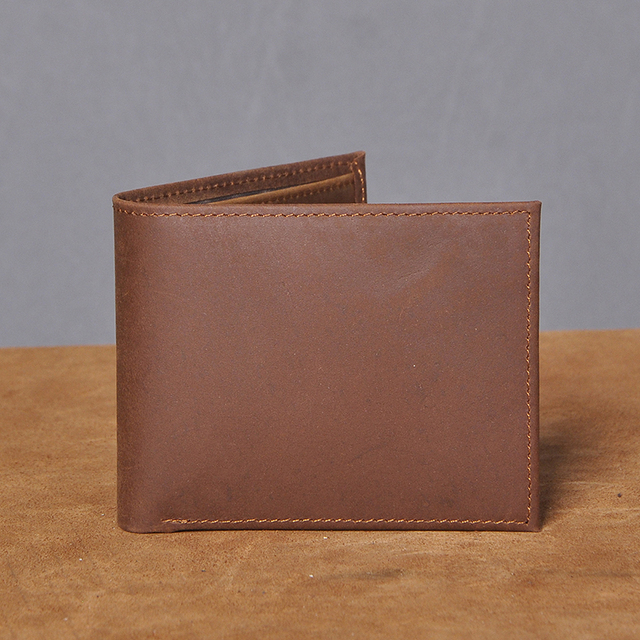 Skórzany portfel męski - cienki i elegancki, z drukiem poziomym - Wianko - 7
