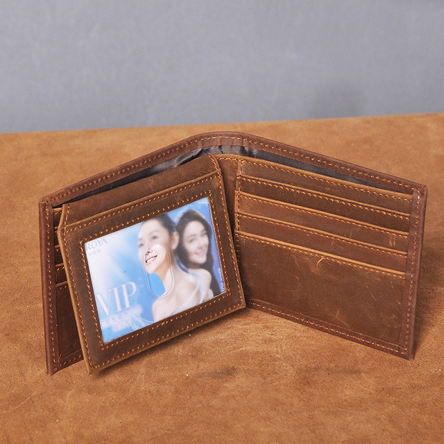 Skórzany portfel męski - cienki i elegancki, z drukiem poziomym - Wianko - 10