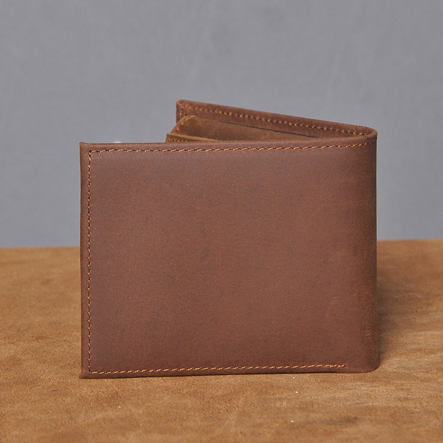 Skórzany portfel męski - cienki i elegancki, z drukiem poziomym - Wianko - 9