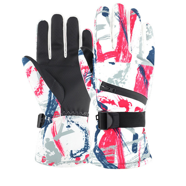 Męskie narciarskie rękawice zimowe polarowe z ekranem dotykowym, wodoodporne, profesjonalne - Wianko - 24