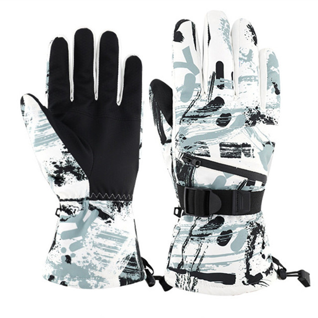 Męskie narciarskie rękawice zimowe polarowe z ekranem dotykowym, wodoodporne, profesjonalne - Wianko - 21