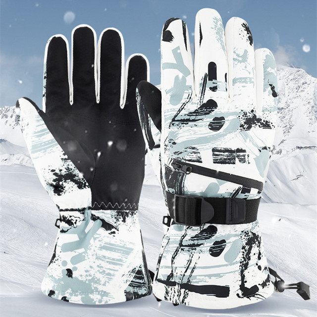 Męskie narciarskie rękawice zimowe polarowe z ekranem dotykowym, wodoodporne, profesjonalne - Wianko - 16