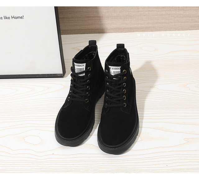 Czarne zimowe buty damskie - modele do kostki, modne, wiązane, outdoorowe, antypoślizgowe i wygodne - Wianko - 26