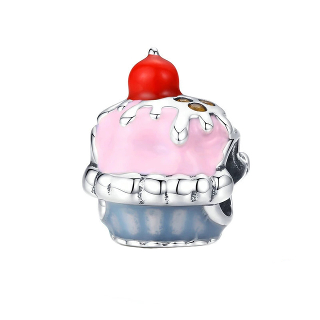Różowa spódnica z koralikami Pandora Charms w kolorze srebrnym - oryginalna biżuteria dla kobiet - Wianko - 3