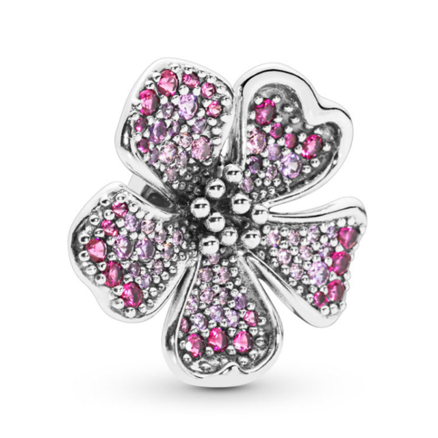 Różowa spódnica z koralikami Pandora Charms w kolorze srebrnym - oryginalna biżuteria dla kobiet - Wianko - 4