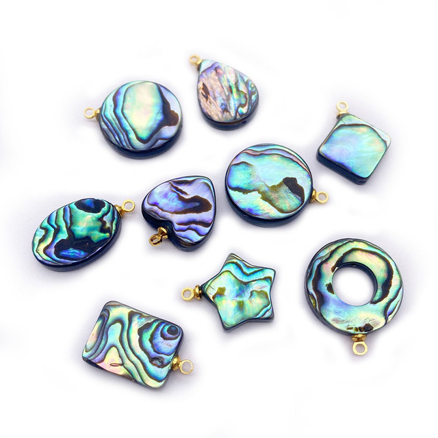 Naturalna masa perłowa muszle do wyrobu biżuterii - różne kształty, idealne dla DIY naszyjnik charms, bransoletki, kolczyki - Wianko - 6