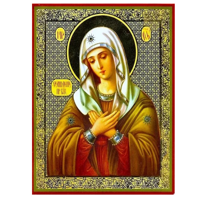 Diamentowy obraz Madonna ikona matka boska, religijny haft 3D - ściegiem krzyżykowym, pełne okręgi - Wianko - 3