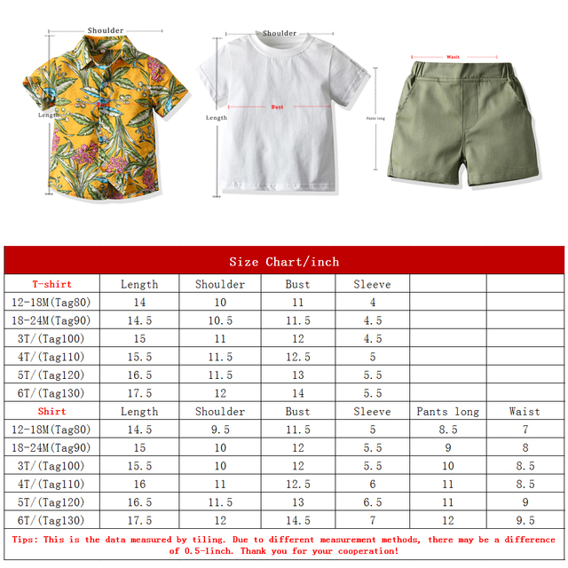 Zestaw ubrań dla chłopców: kwiatowy wzór koszulka z krótkim rękawem, T-shirt i spodnie z bawełny - Wianko - 1